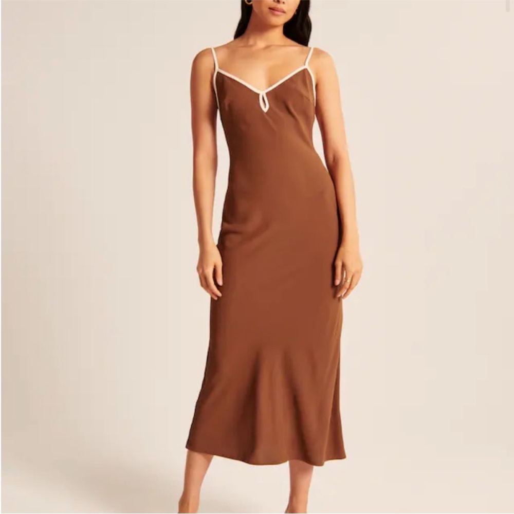 Abercrombie & Fitch Brown Slip Maxi Dress NWT